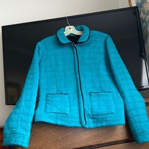 Very nice woman jacket by Cynthia Max. Beautiful blue color. Smoke free home.
